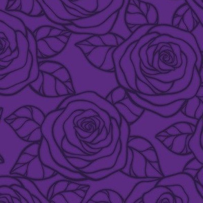 Rose Cutout Pattern - Grape and Deep Violet