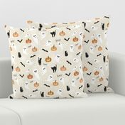 Halloween Fabric Cute Ghosts and Pumpkins Spooky Boo