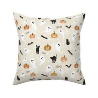 Halloween Fabric Cute Ghosts and Pumpkins Spooky Boo