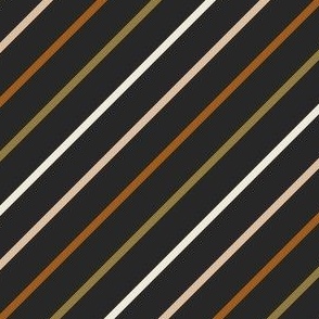 Diagonal Stripes on Charcoal Black