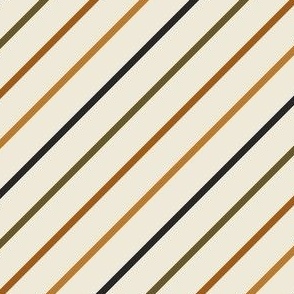 Diagonal Stripes with Ornage and Olive Green
