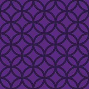 Interlocked Circles Pattern - Grape and Deep Violet