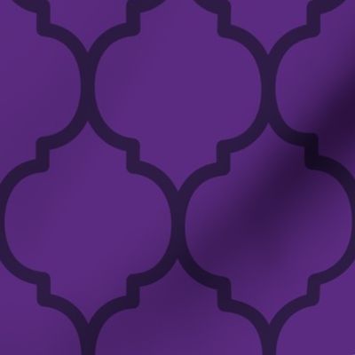Extra Large Moroccan Tile Pattern - Grape and Deep Violet
