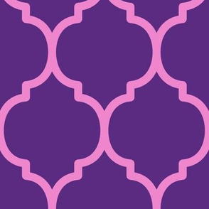 Extra Large Moroccan Tile Pattern - Grape and Fuchsia Blush