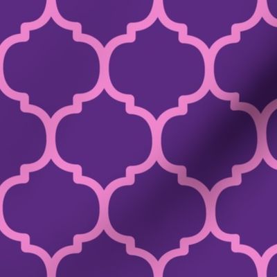Large Moroccan Tile Pattern - Grape and Fuchsia Blush