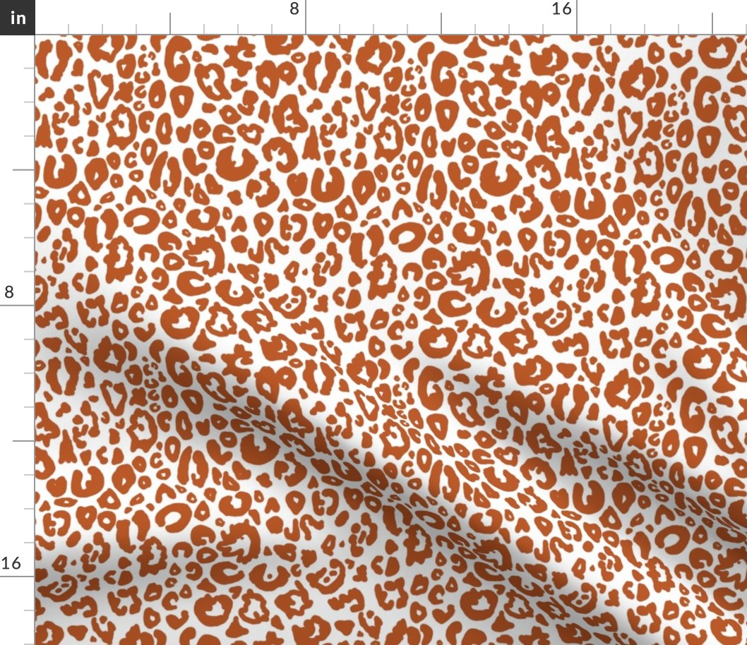 Cheetah Chic // Burnt Orange on White (Small Size) 