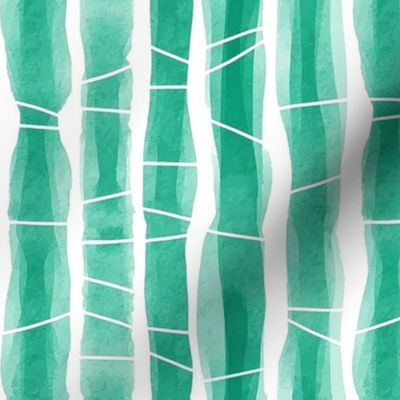 Aqua Shibori Vertical Stripes II