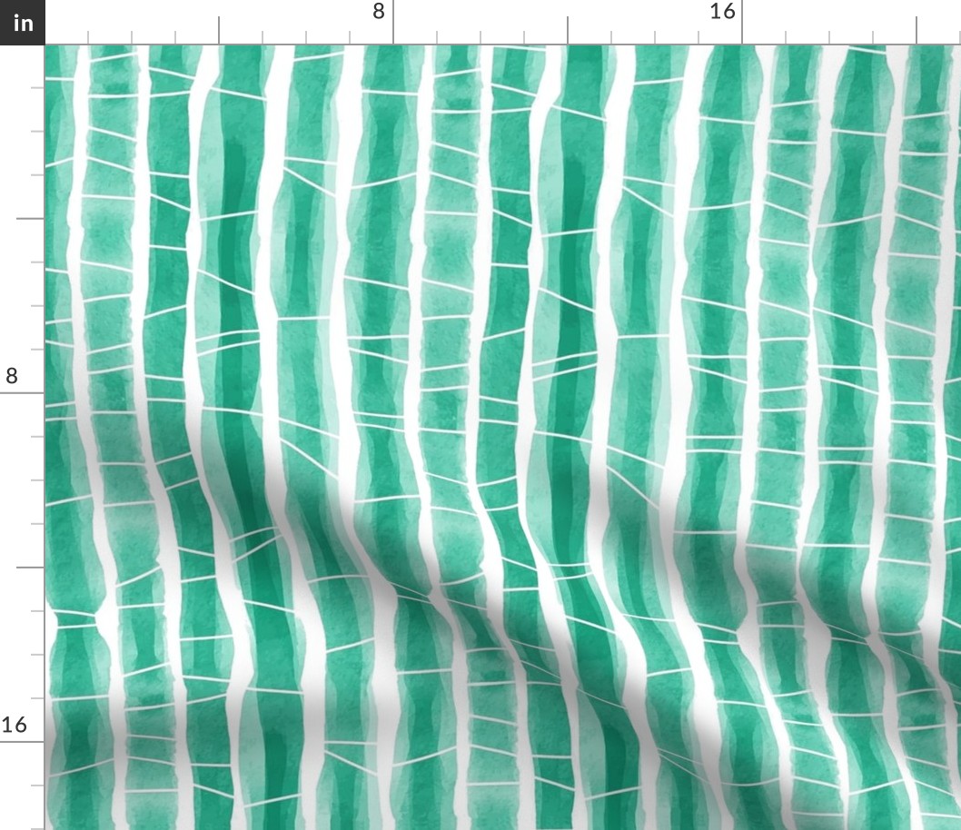 Aqua Shibori Vertical Stripes II