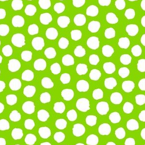 White spots on lime green