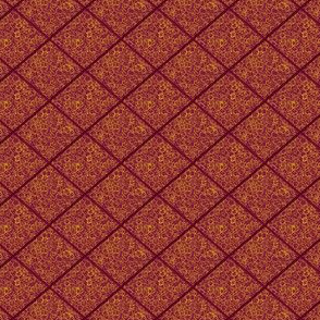 Asymmetric Layered Bubbly Filler with Grid in Golden Yellow and Rusty Red