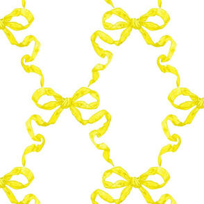 Large Hannah Ribbon Bold Yellow On White