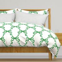 Large Hannah Ribbon Trellis Emerald on White