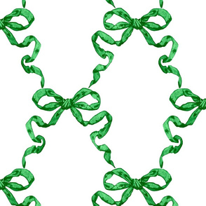 Large Hannah Ribbon Trellis Emerald on White