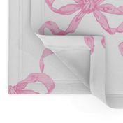 Large Hannah Ribbon Trellis Valentine Pink on White 