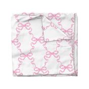 Large Hannah Ribbon Trellis Valentine Pink on White 