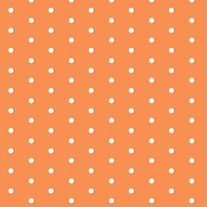 Mini Polka Dot Wonders - White Dots on Orange