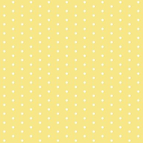 Mini Polka Dot Wonders - White Dots on Pastel Yellow