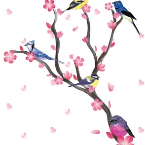 Cherry blossom song birds