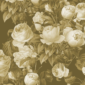 old time sepia floral