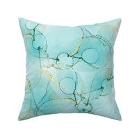 Light Blue Green Abstract Alcohol Ink sm