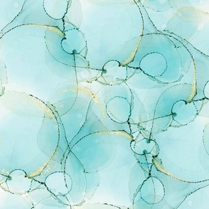 Light Blue Green Abstract Alcohol Ink sm