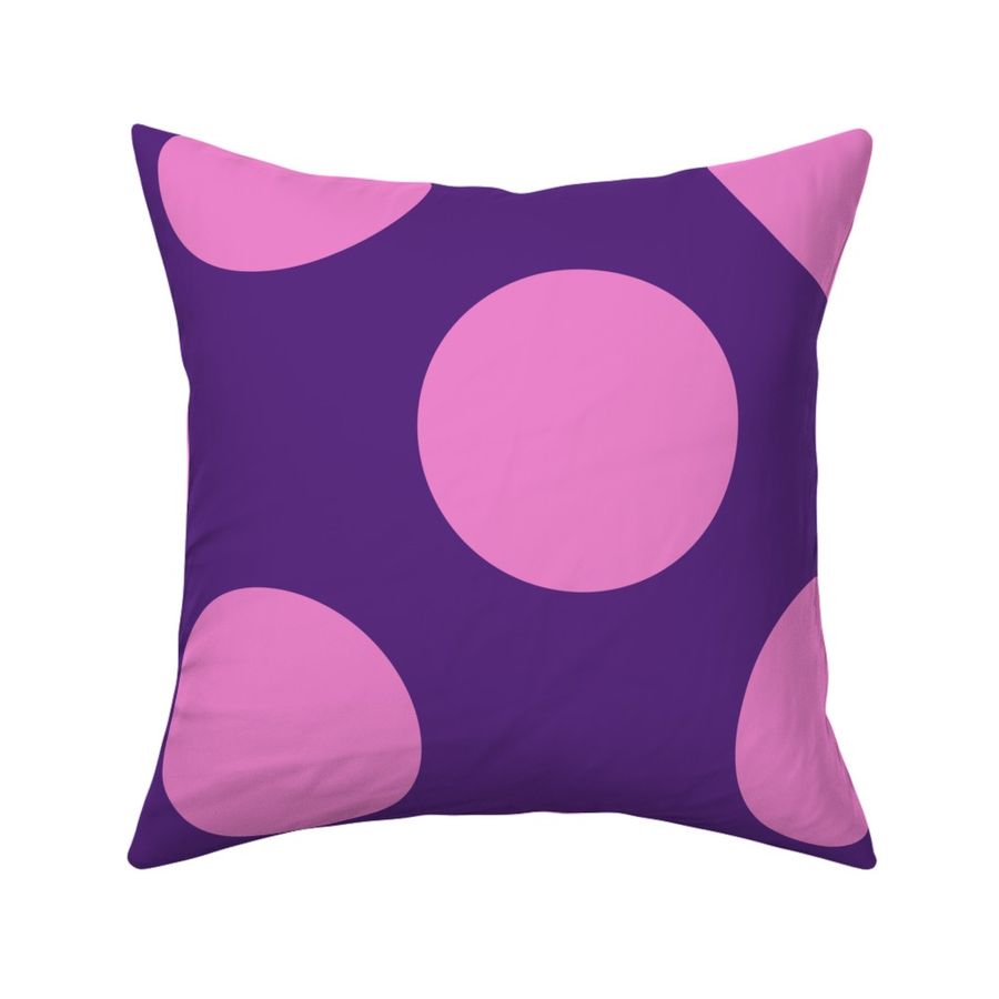 Jumbo Polka Dot Pattern - Grape and Fuchsia Blush