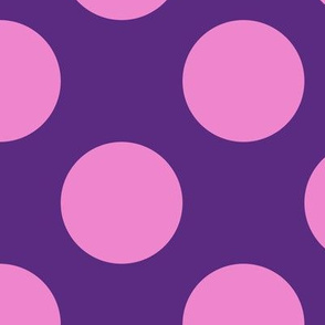 Large Polka Dot Pattern - Grape and Fuchsia Blush