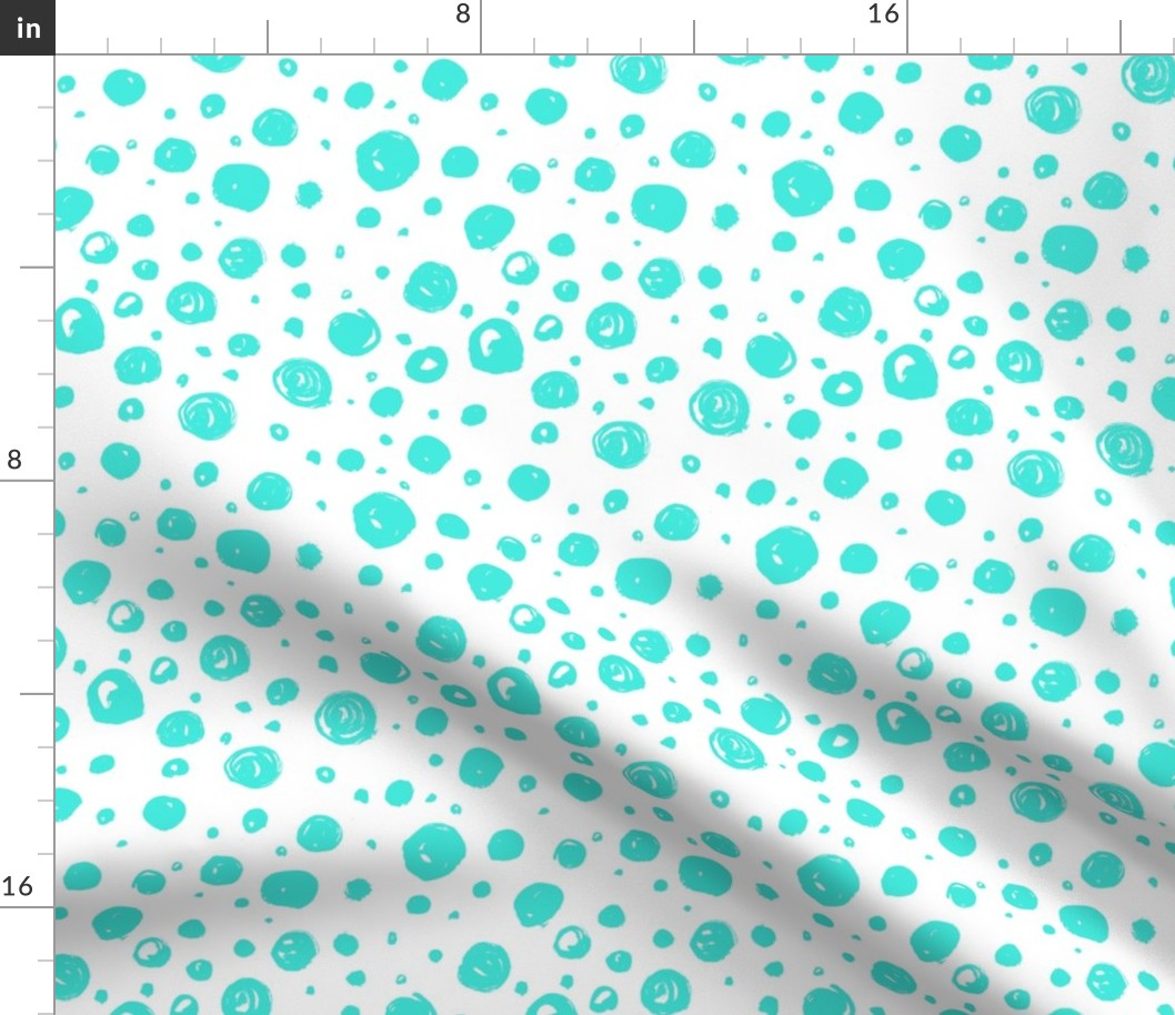 Paint Drops Polka Dots // Turquoise