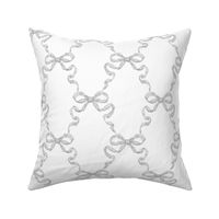 Small Hannah Ribbon Trellis Grey on White