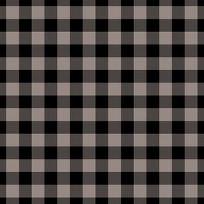 Gingham Pattern - Warm Grey and Black