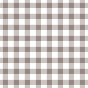 Gingham Pattern - Warm Grey and White