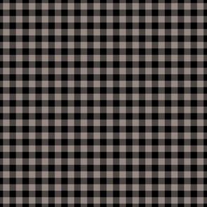 Small Gingham  Pattern - Warm Grey and Black