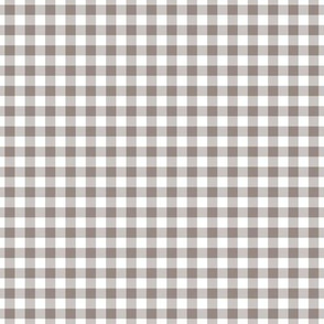 Small Gingham Pattern - Warm Grey and White