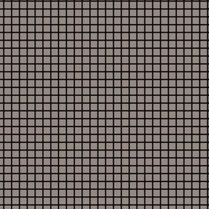 Small Grid Pattern - Warm Grey and Black