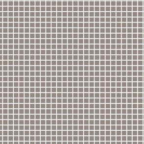 Small Grid Pattern - Warm Grey and White
