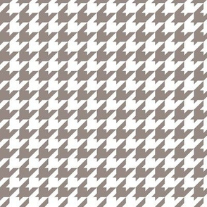 Houndstooth Pattern - Warm Grey and White