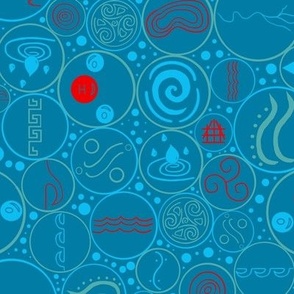 World Water Symbols - Blue