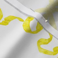 Hannah Ribbon Bold Yellow On White 