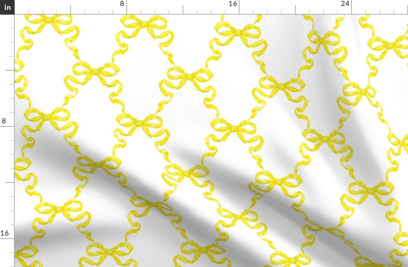 Hannah Ribbon Bold Yellow On White 