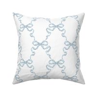 Small Hannah Ribbon Trellis Soft Blue on White