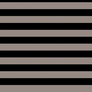 Horizontal Awning Stripe Pattern - Warm Grey and Black