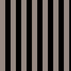 Vertical Awning Stripe Pattern - Warm Grey and Black