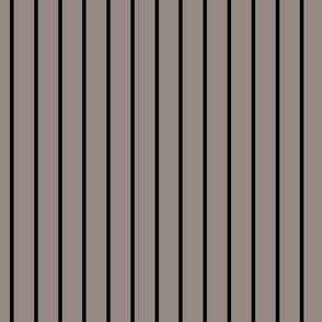 Vertical Pin Stripe Pattern - Warm Grey and Black