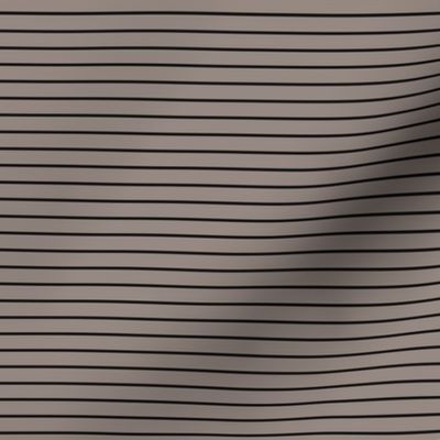 Small Horizontal Pin Stripe Pattern - Warm Grey and Black