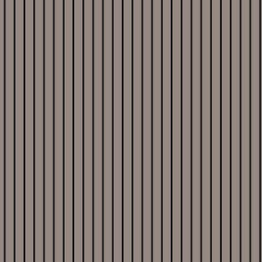 Small Vertical Pin Stripe Pattern - Warm Grey and Black