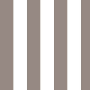 Large Vertical Awning Stripe Pattern - Warm Grey and White