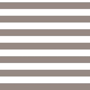 Horizontal Awning Stripe Pattern - Warm Grey and White
