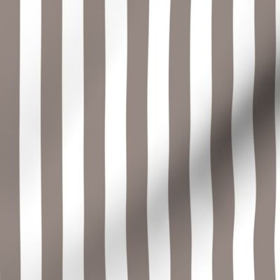 Vertical Awning Stripe Pattern - Warm Grey and White