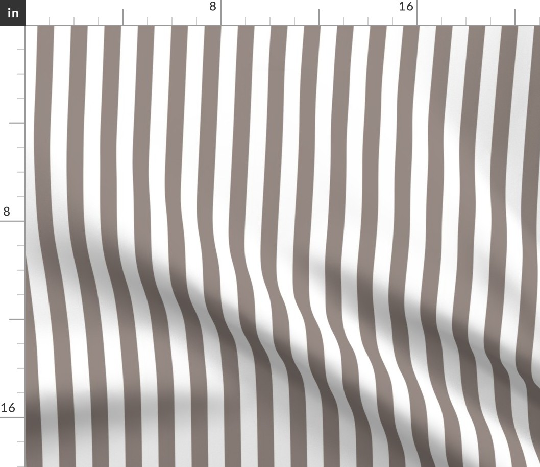 Vertical Awning Stripe Pattern - Warm Grey and White