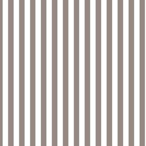 Vertical Bengal Stripe Pattern - Warm Grey and White